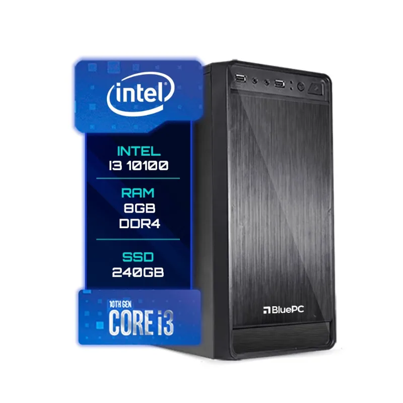 Computador BluePC Intel Core I3 10100 (10ª Geração) 8gb Ssd 240gb