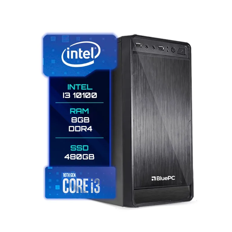 Computador BluePC Intel Core I3 10100 (10ª Geração) 8gb Ssd 480gb