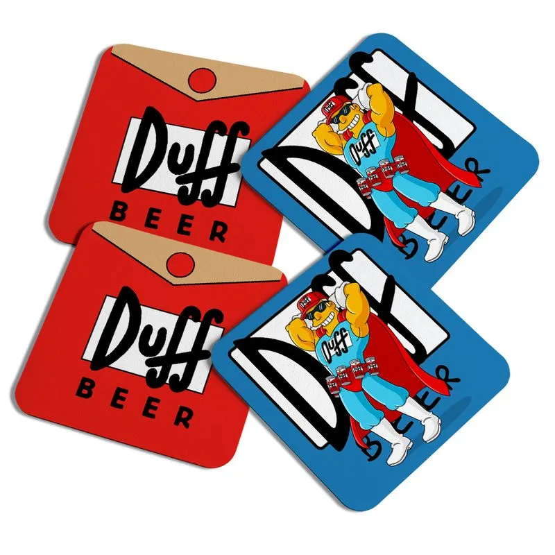 Porta Copos Quadrado - Simpsons Duff Man