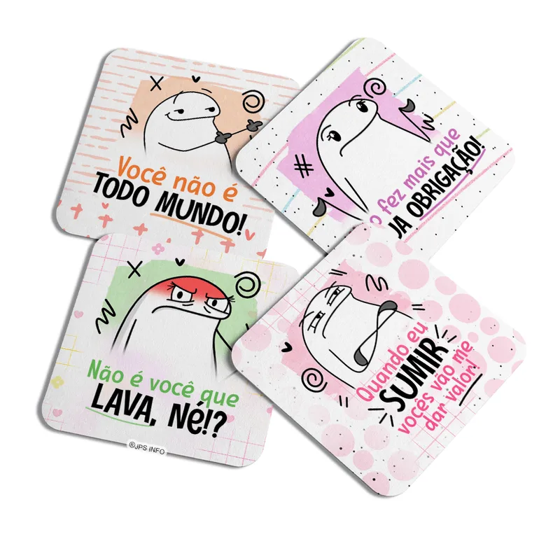 Porta Copos Flork Mães - Falas De Mãe! Kit C/4 Peças