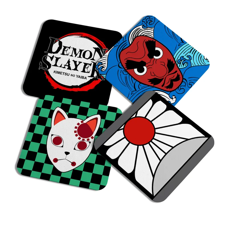 Porta Copos Geek - Demon Slayer - C/ 4 Peças