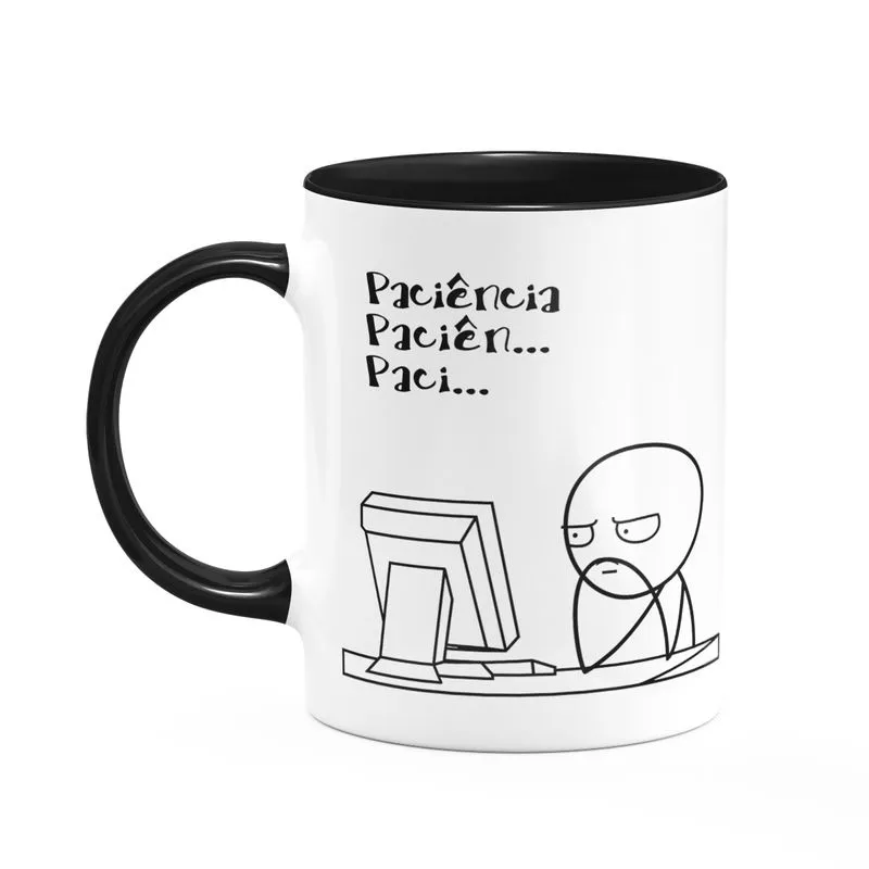Caneca Geek Divertida - Paciência - 325ml B-black