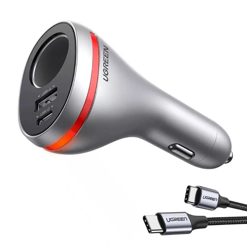 Ugreen Carregador Veicular Carro Turbo 84W + Cabo Usb C