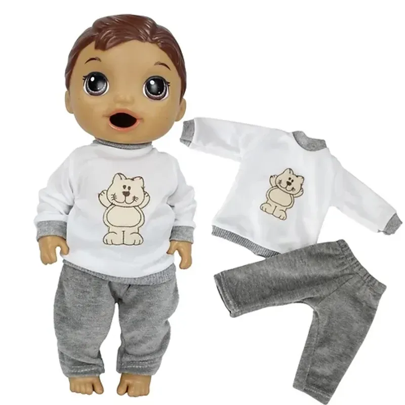 ROUPA BONECA BABY ALIVE - CONJUNTO GATO ABRAÇO QUENTINHO
