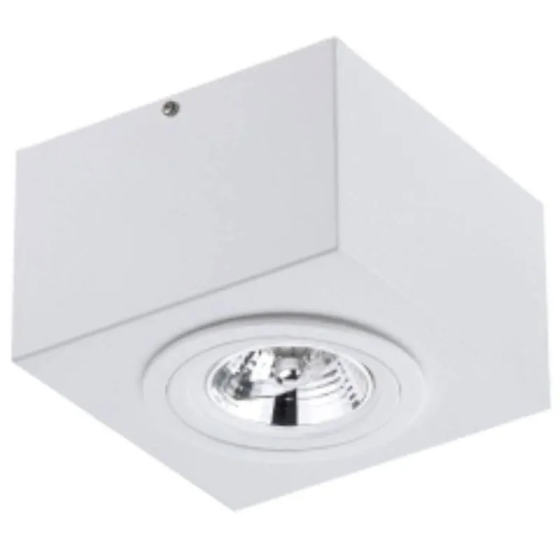 Luminária Plafon de Sobrepor Branco para Teto Bivolt Aluzinc Ar70 Gu10 Box Dital