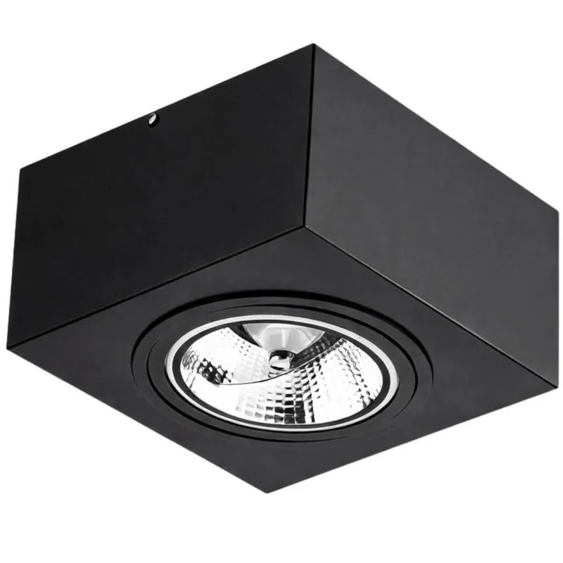 Luminária Plafon Preto de Sobrepor Box 17cm GU10 12w Dital