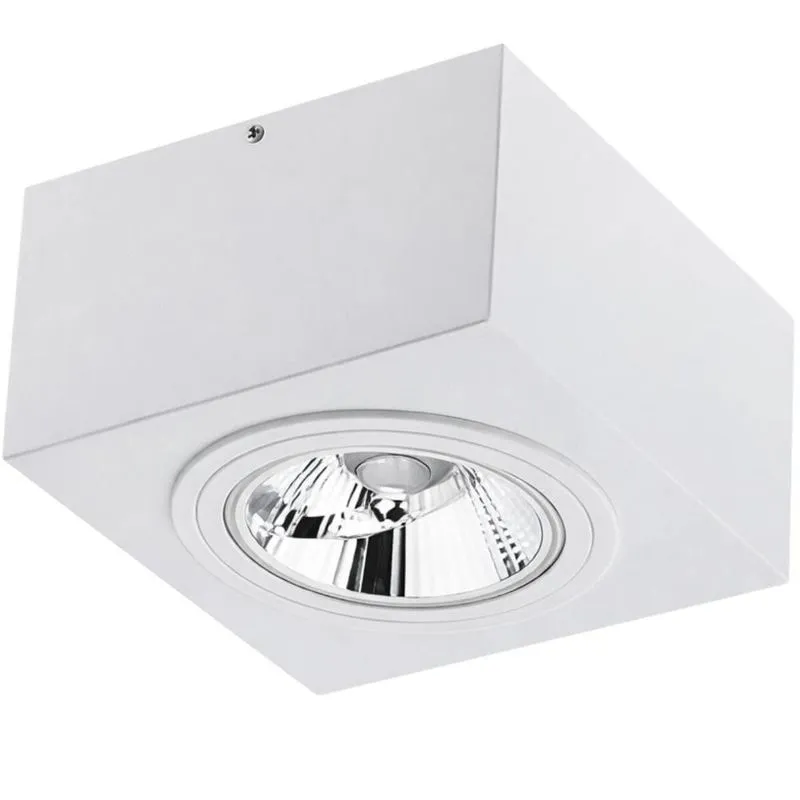 Luminária Plafon Branco de Sobrepor Box 17x9,5cm Bivolt Dital Aluzinc Soquete GU10