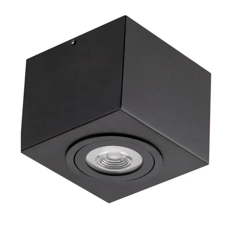 Luminária Plafon Box de Sobrepor 17x11cm Aluzinc Preto Par30 Bivolt E27 Externa Interna Dital Bivolt