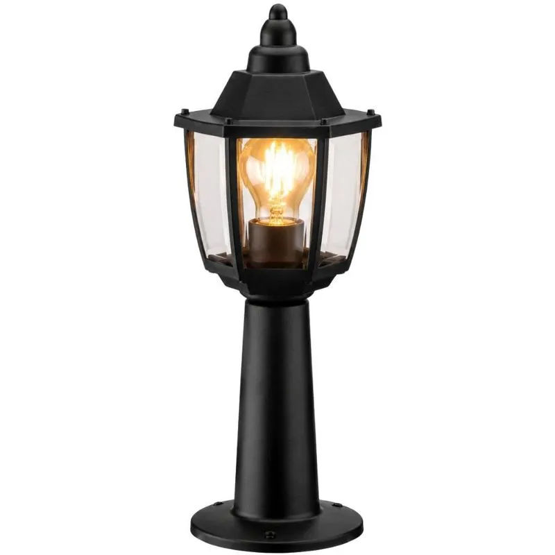 Balizador de Piso Preto Heritage 43cm Jardim Escada Externo Chão Calçada Fachada Caminho Dital