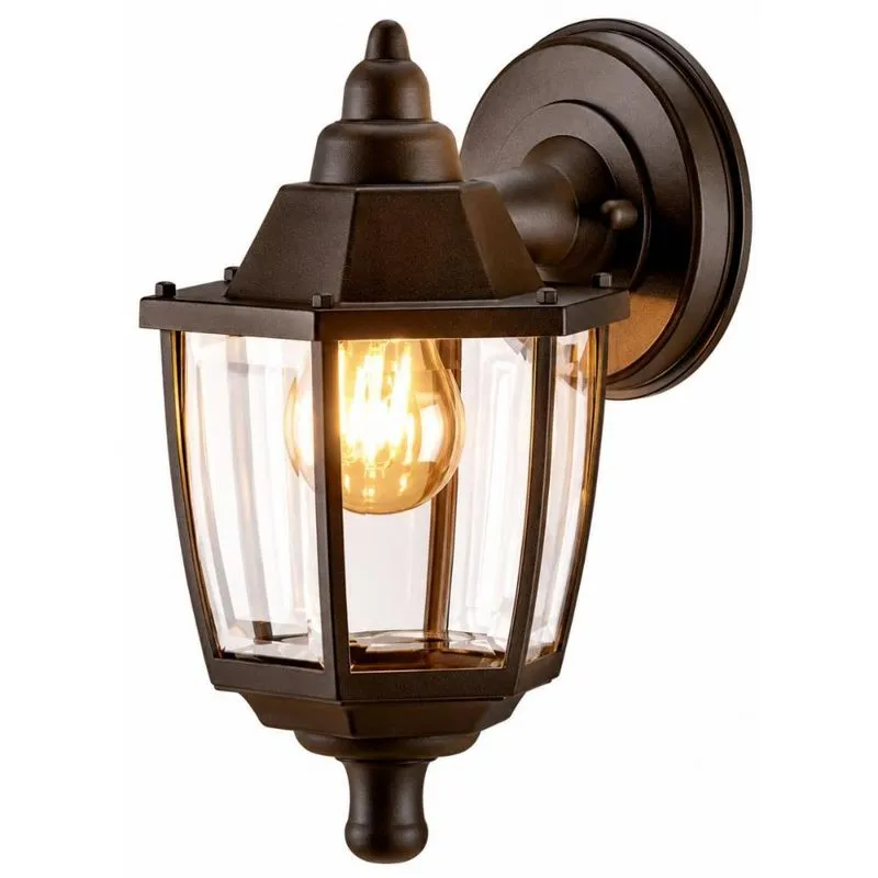 Luminária Arandela de Parede Dital Heritage Marrom Vintage Fechada Jardim Varanda Muro Sala
