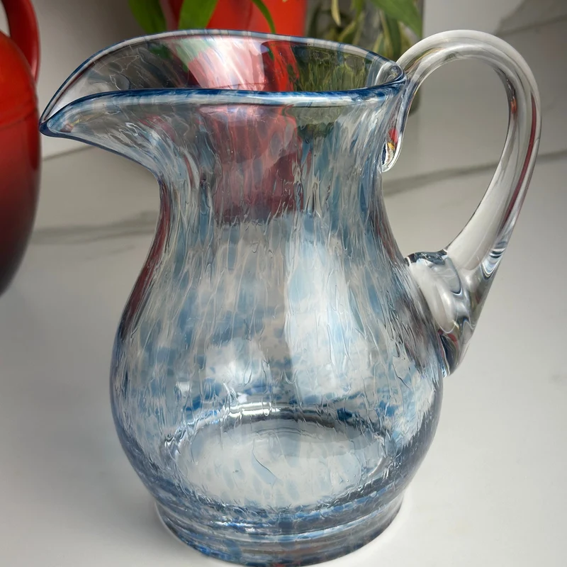 Jarra Mozart em Puro Cristal Murano Colors Torcido Azul Clara 1,7L