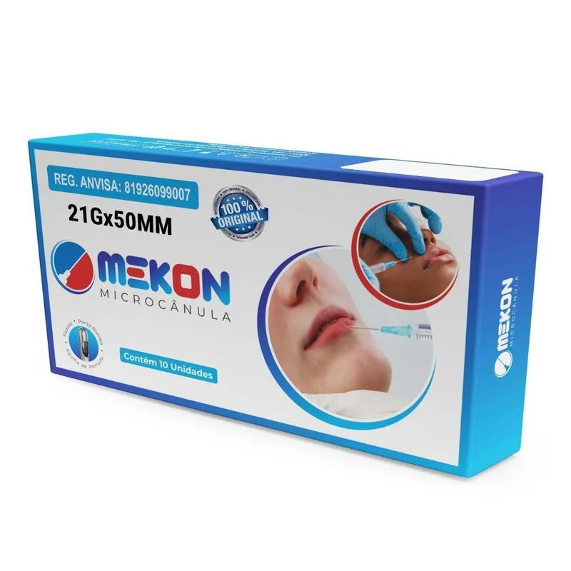 Microcânulas Preenchimento Facial Mekon 21gx50mm Cx10un