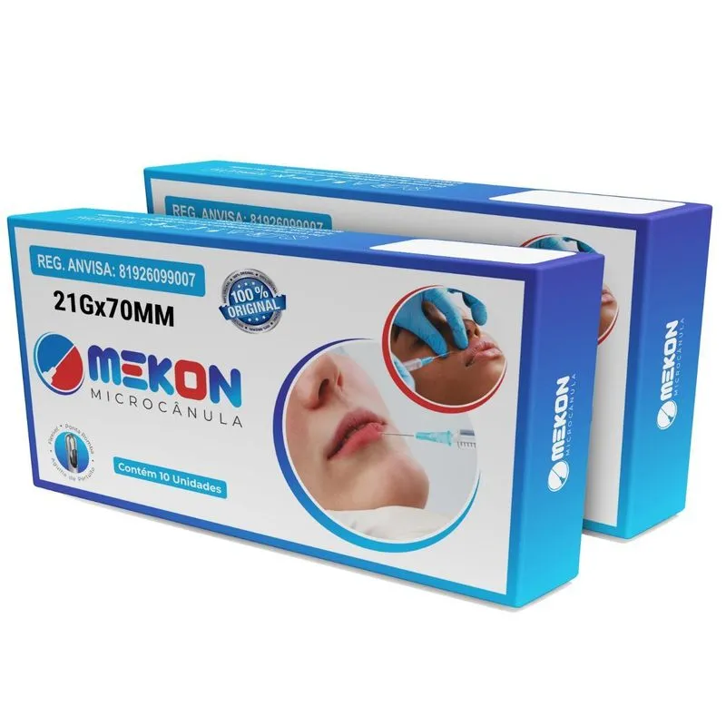 Microcânulas Preenchimento Facial Mekon 21gx70mm Cx20un