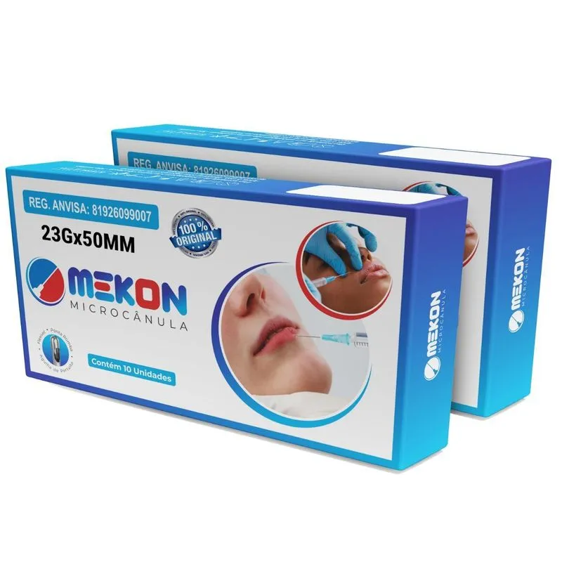 Microcânulas Preenchimento Facial Mekon 23gx50mm Cx20un