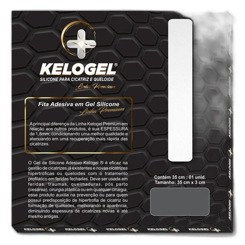 Adesivo De Silicone 35cmx3cm Esp.1.8mm Linha Premium Kelogel