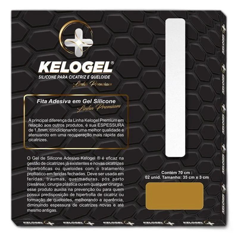 Placa De Silicone 70cmx3cm Esp.1.8mm Linha Premium Kelogel