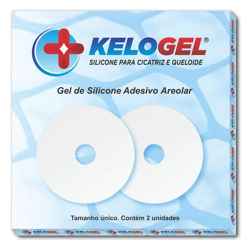 Kit 2 - 1 Par Ades. Areolar + 1 Fita Silicone 50cm Kelogel