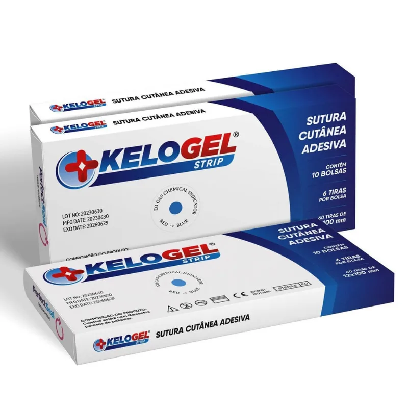 Kelogel Strip Sutura Cutânea Adesiva 180 Tiras 12Mmx100Mm