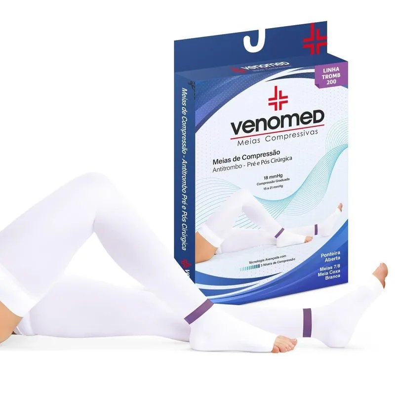 Meias Antitrombo 15 A 21mmhg Unissex 7/8 Tromb100 Venomed
