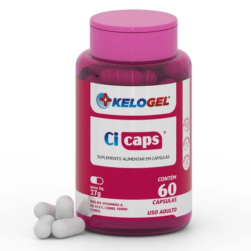 Polivitamínico Para Cicatrização Cicaps 60 Caps Kelogel
