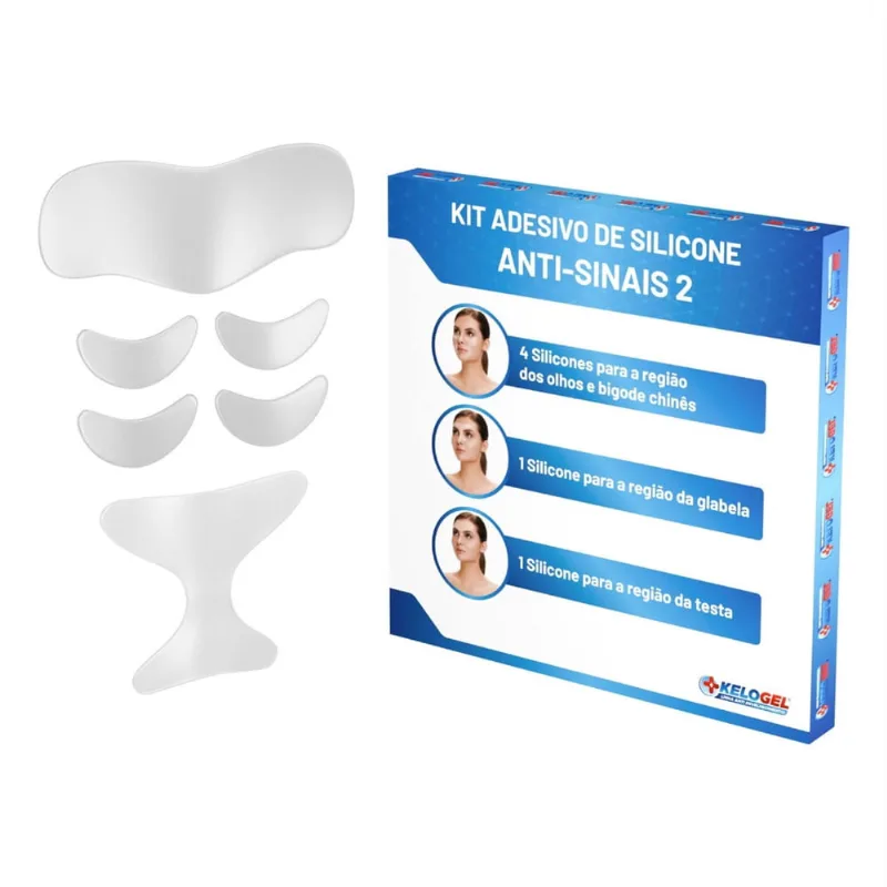 Adesivo silicone anti-sinais glabela + testa + 4 olhos kelogel