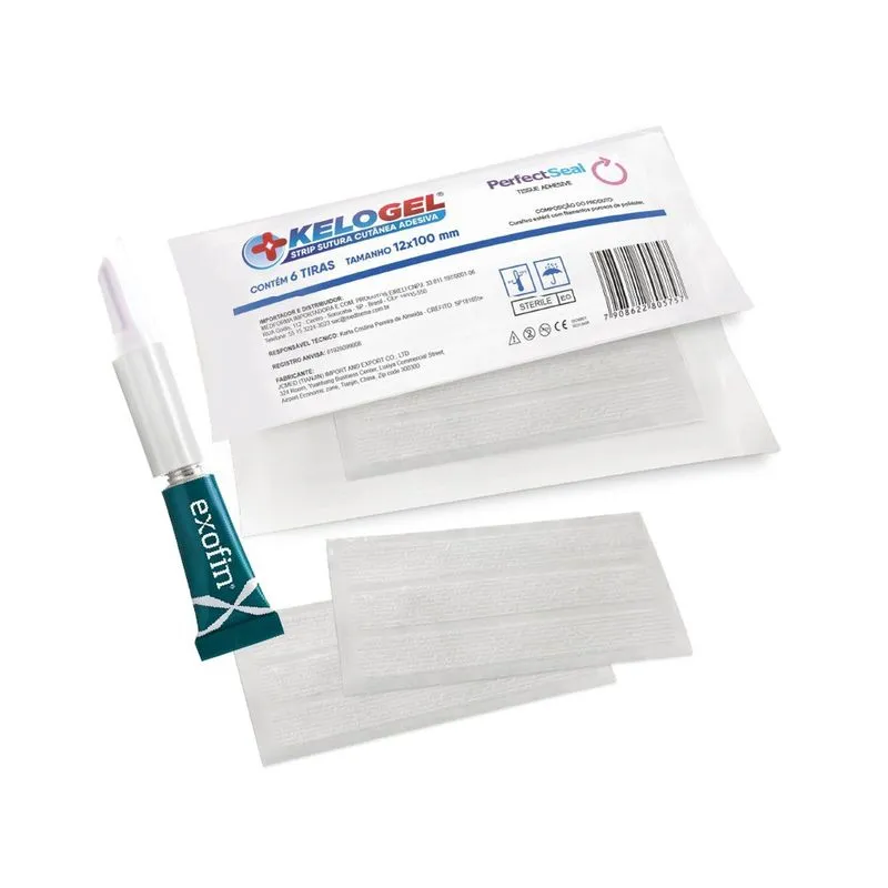 Kit cola cirurgica exofin 1ML + 60CM steristrip kelogel
