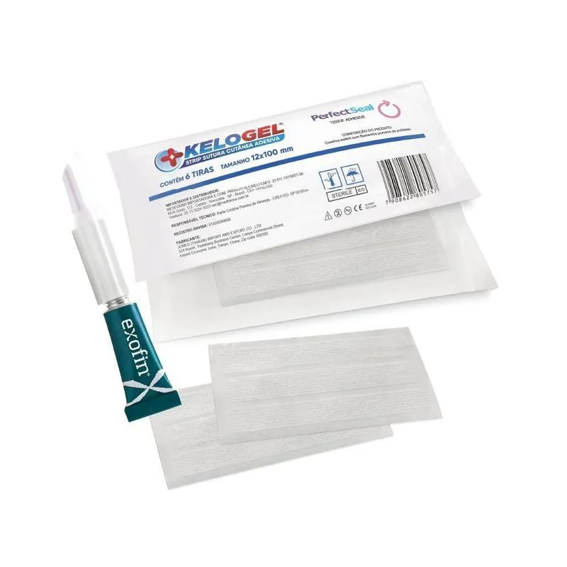 Cola Cirurgica Pele Exofin 1Ml + 60Cm Steristrip Kelogel
