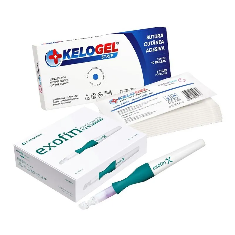 Adesivo cirurgico exofin pen 1ML cx 12UN + 12 pct steristrip