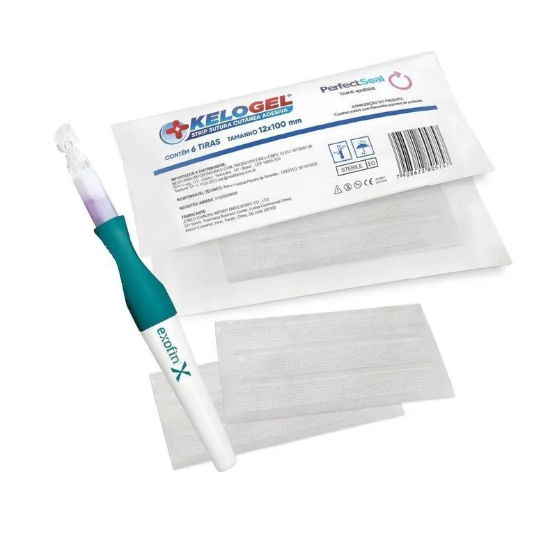 Cola Adesiva Caneta Exofin Pen 1Ml Cx 12Un + 12Pct Steristrip