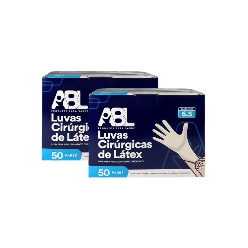 Kit Luva Cirúrgica Estéril Com Pó Abl Premium 100 Pares 8,5