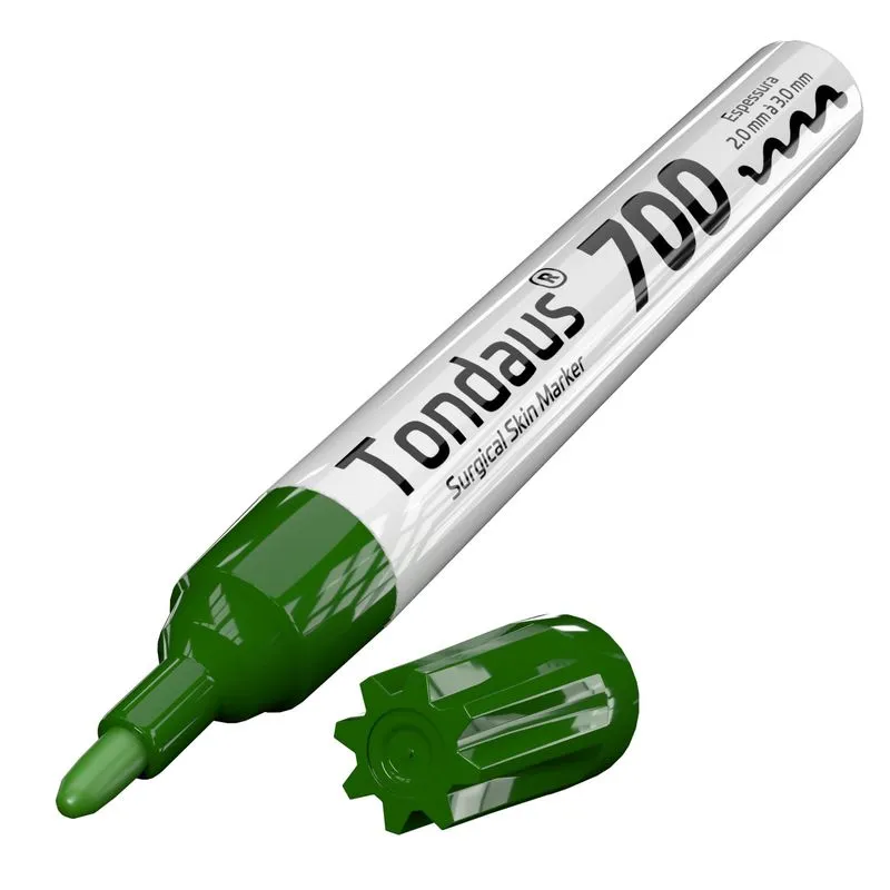 Caneta Marcação Cirúrgica 2.0 A 3.0mm Verde 01un Tondaus 700