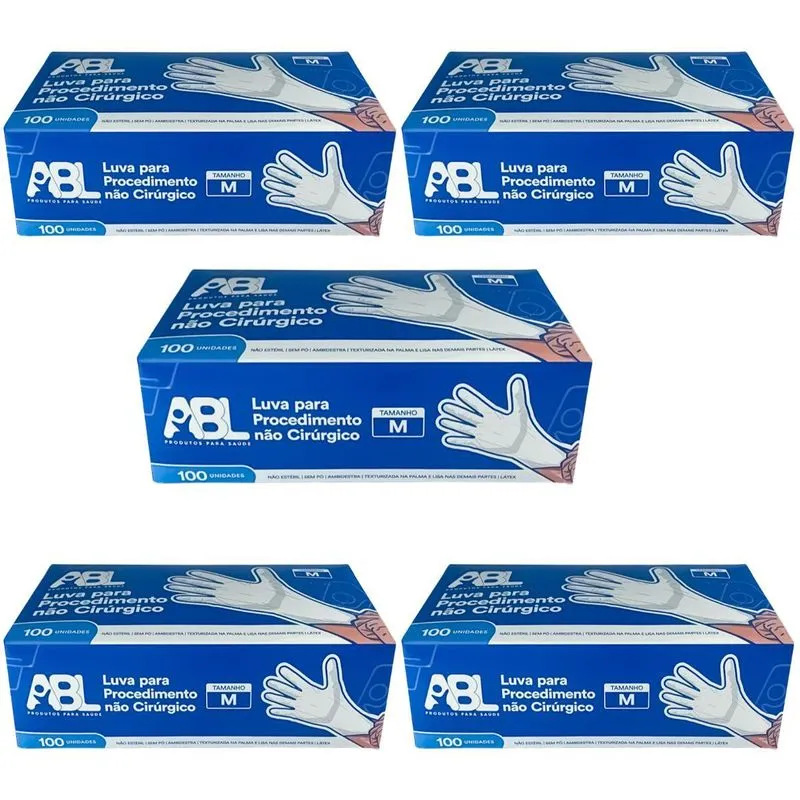 Kit Luva Procedimento Não Cirúrgico Látex Sem Pó Abl 500un