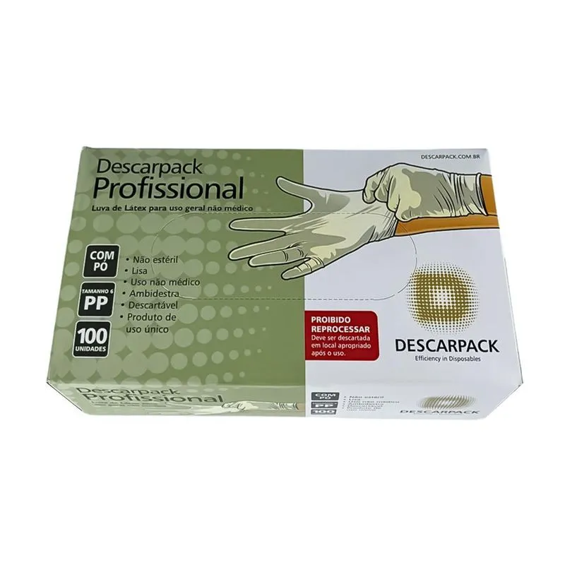 Kit Luva Não Cirúrgico Látex Pó Descarpack 1000Un Tam: Pp