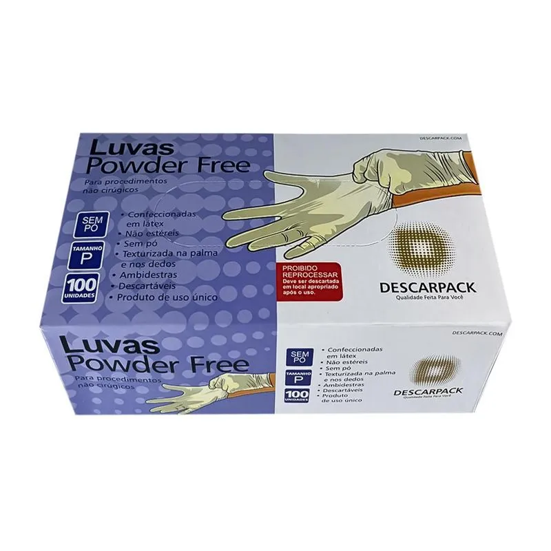 Luva Procedimento Não Cirúrgico Látex S/ Pó Descarpack 100Un