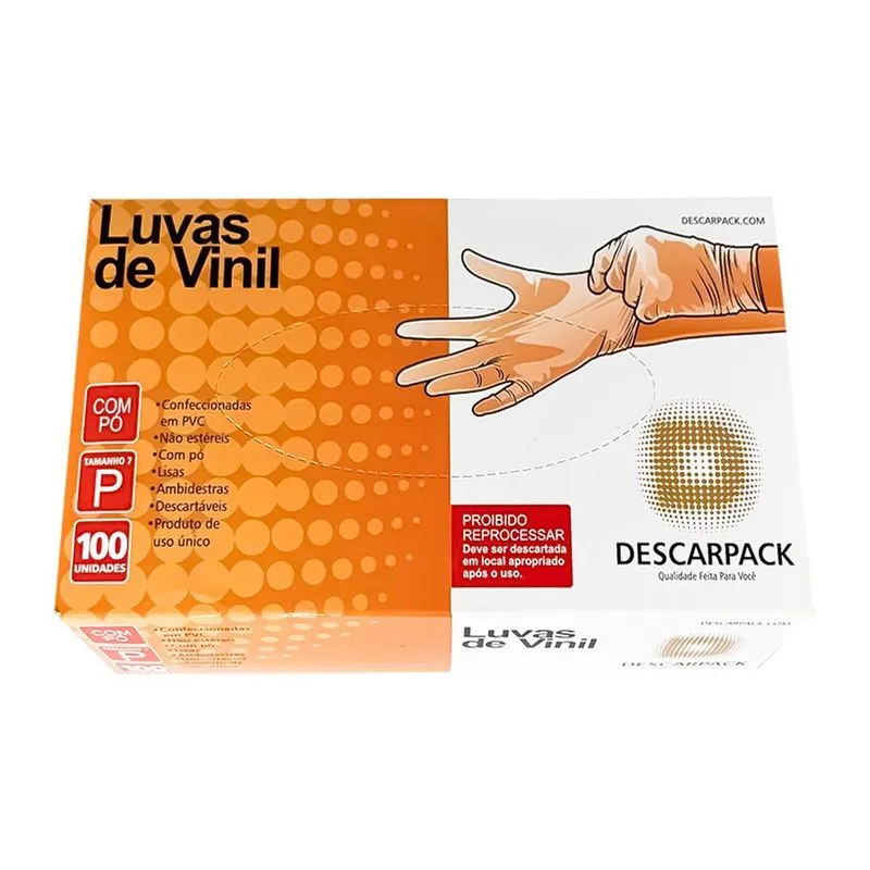 Luva De Vinil Transparente Descart. C/pó Descarpack 2000un M