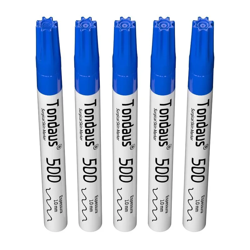 Caneta Marcação Cirúrgica 1.0mm Cor Azul 05un Tondaus 500