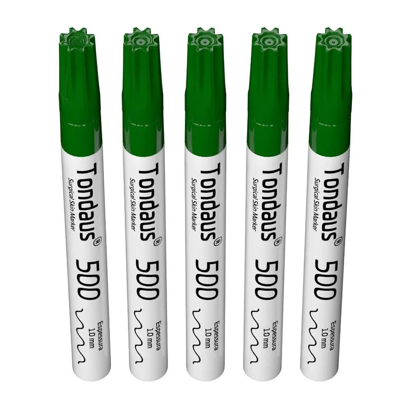 Caneta Marcação Cirúrgica 1.0mm Cor Verde 05un Tondaus 500