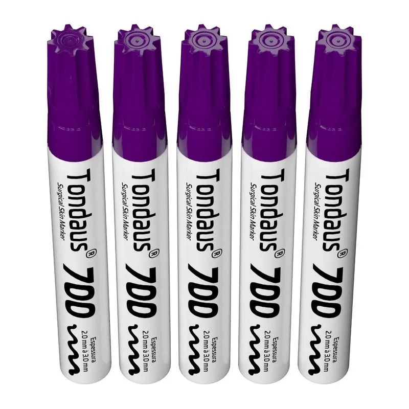 Caneta Marcação Cirúrgica 2.0 A 3.0mm Roxo 05un Tondaus 700
