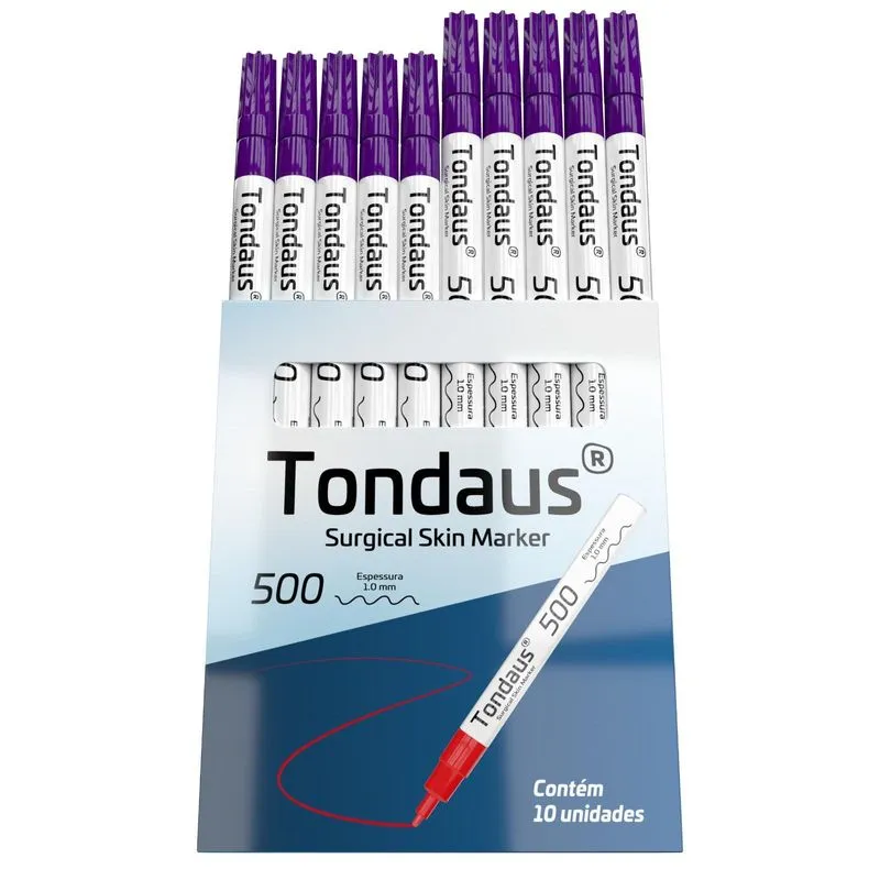 Caneta Marcação Cirúrgica 1.0mm Cor Roxo 10un Tondaus 500