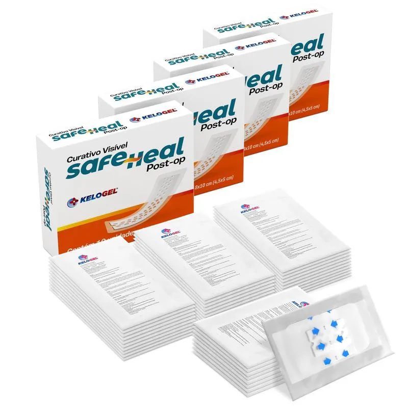 Curativo Visível Safe Heal Post-op 8x10 (4,5x5) 40un Kelogel
