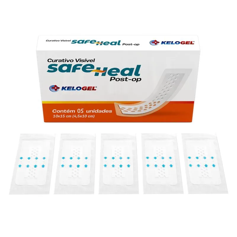Curativo Visível Safeheal Post-op 10x15 (4,5x10) 5un Kelogel