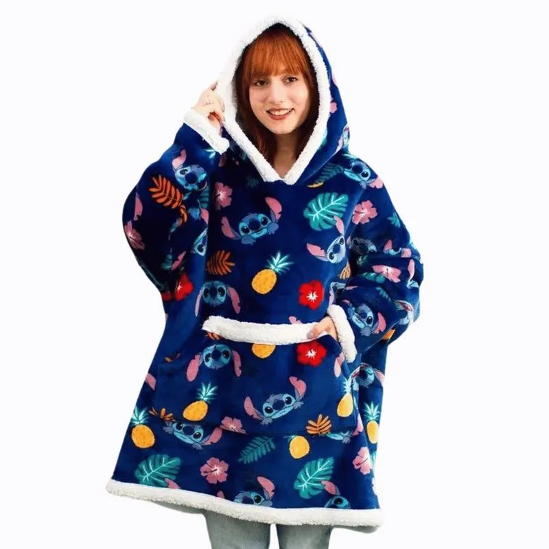 Moletom Hoodie Juvenil Stitch Azul Disney Zona Criativa