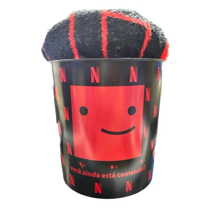 Kit Balde Netflix Pipoca + Manta Frio Presente
