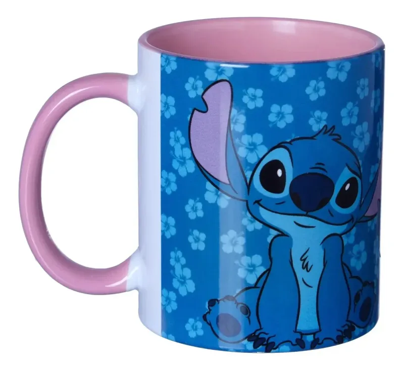CANECA POP 350ML ROSA STITCH HAWAI - Manaia Presentes