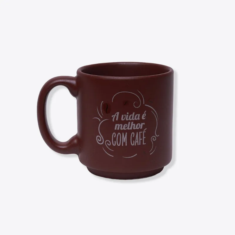 Caneca Mini Tina A Vida é Melhor com Café - Zonacriativa