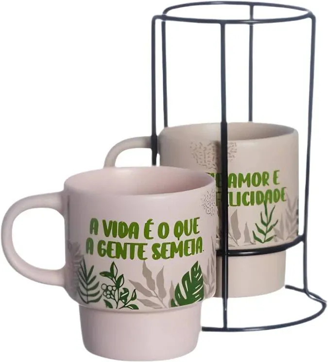 KIT CANECAS EMPILHAVEIS JARDIM - Manaia Presentes