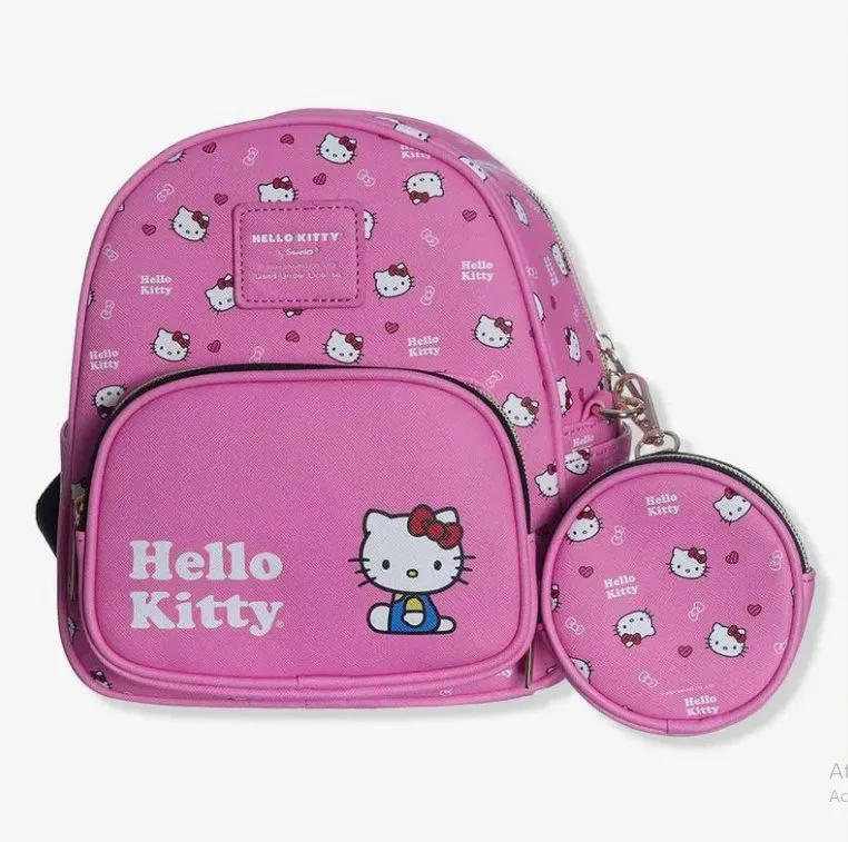 MINI MOCHILA FASHION HELLO KITTY - Manaia Presentes