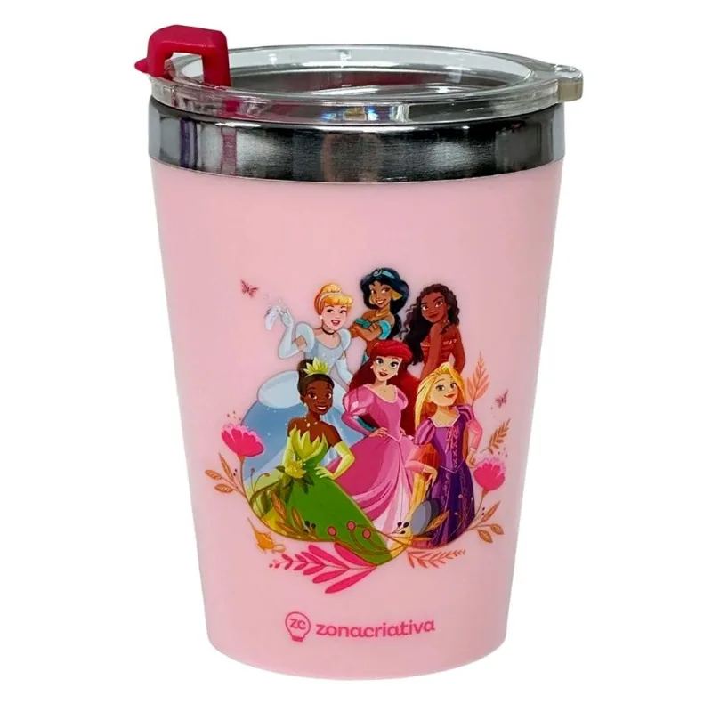 Copo Snap Princesas 300ml em Aço Inox Zona Criativa