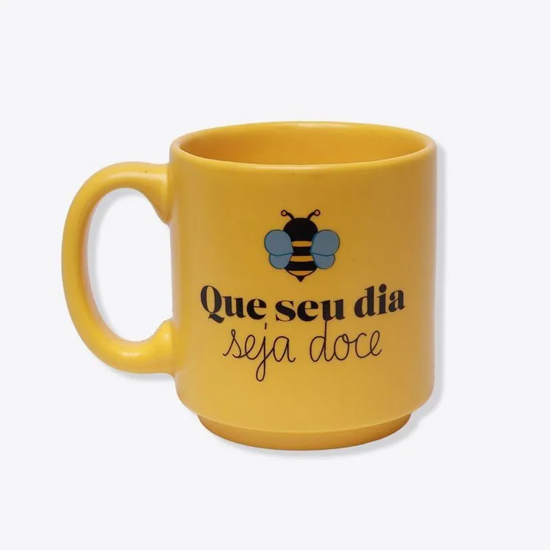 Caneca Mini Tina Abelhinha Seu Dia Seja Doce Zonacriativa