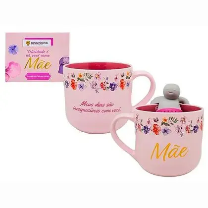CANECA 350ML INFUSOR MAE FLORENCE - Manaia Presentes